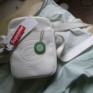 White supreme lacoste bag